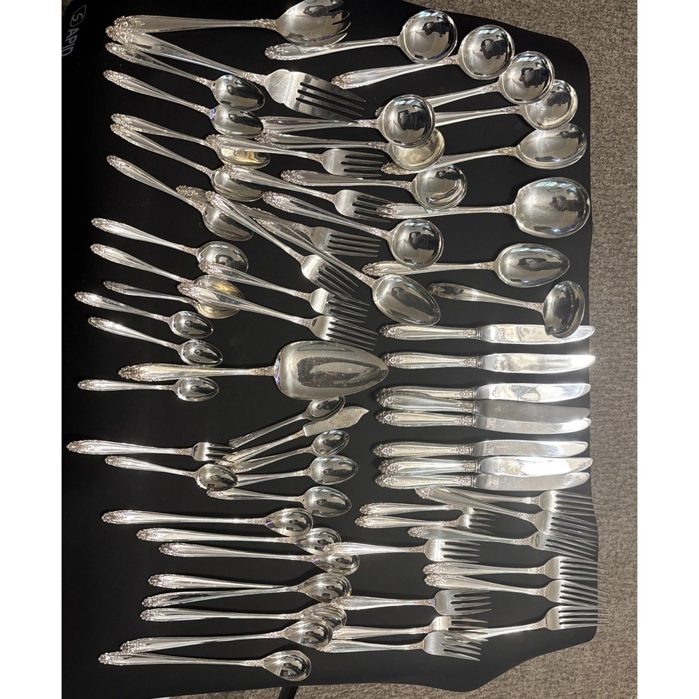 Vintage Japan Eldan ELD15 Prelude 66 Pc Silverplate Flatware Set Service for 8
